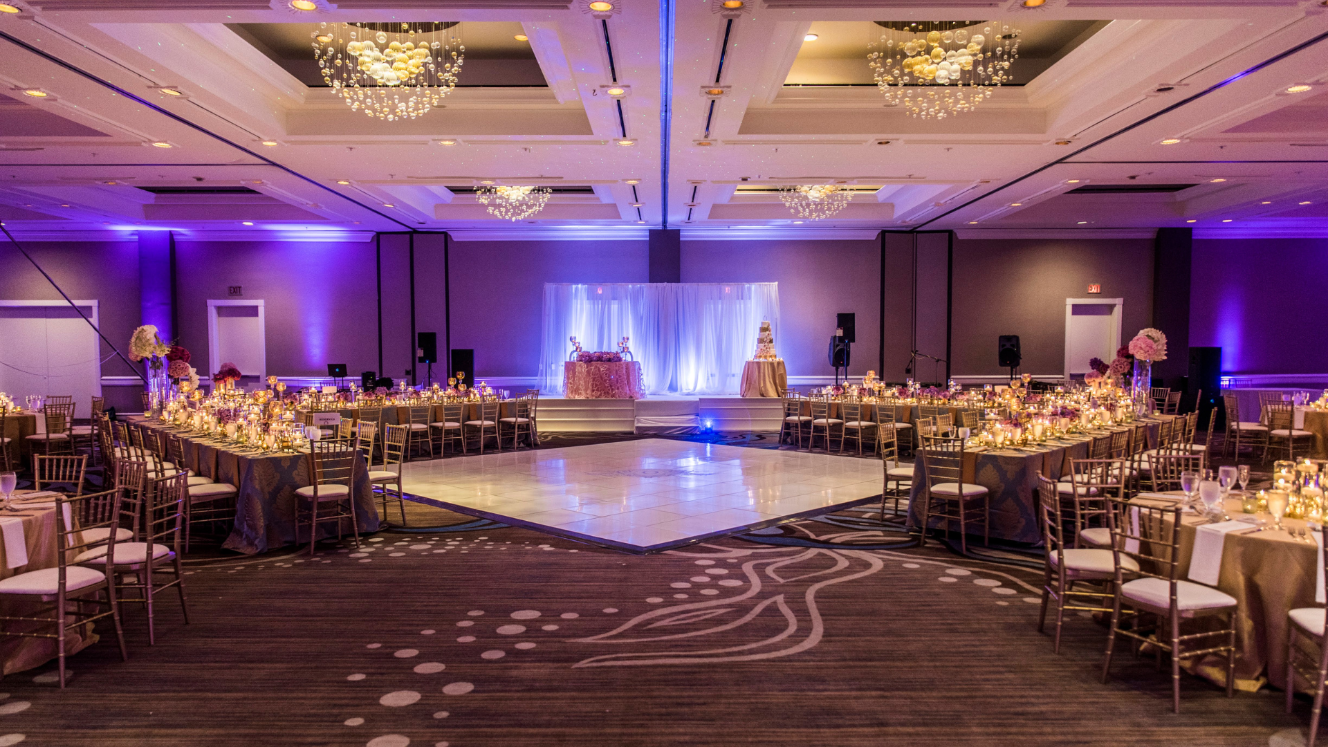 The Westin Atlanta Perimeter North Wedding Reception Venue with Dance Floor Setup