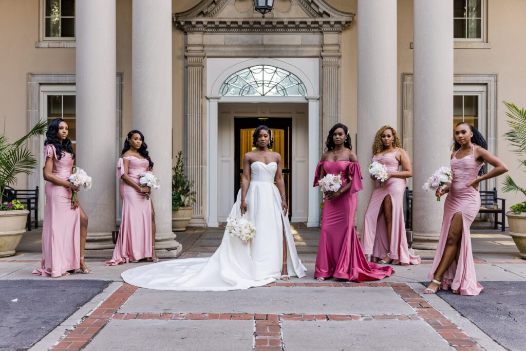 Bride With Bridesmaids Biltmore Ballrooms Atlanta