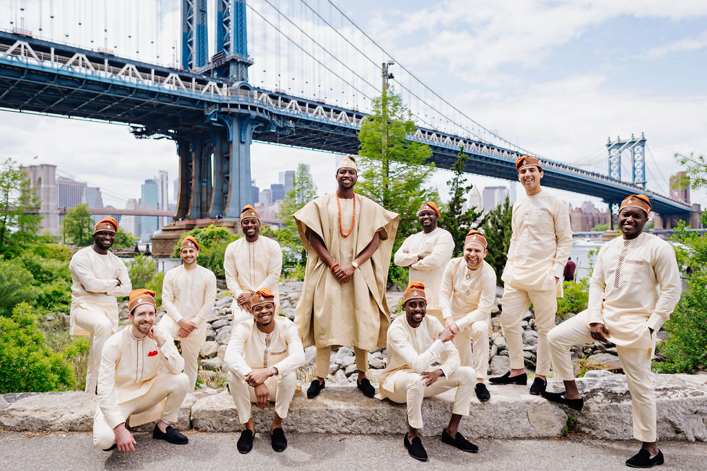 Instagram Groom with Groomsmen Glam Nigerian Wedding Attire