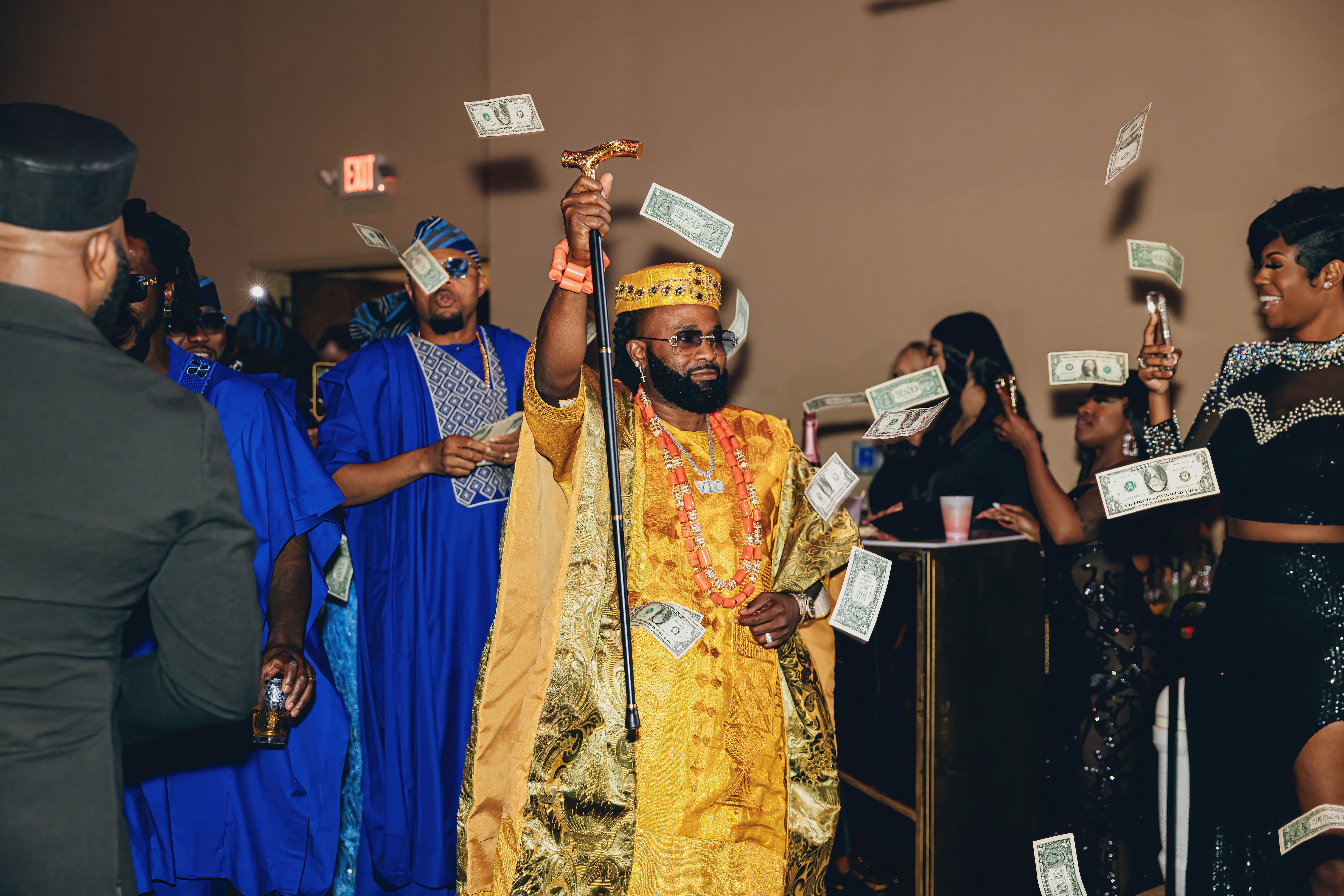 Groom Money Spraying Nigerian Wedding Tradition Reception Entrance