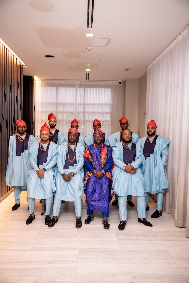 Groom with Groomsmen Aso Ebi Simple