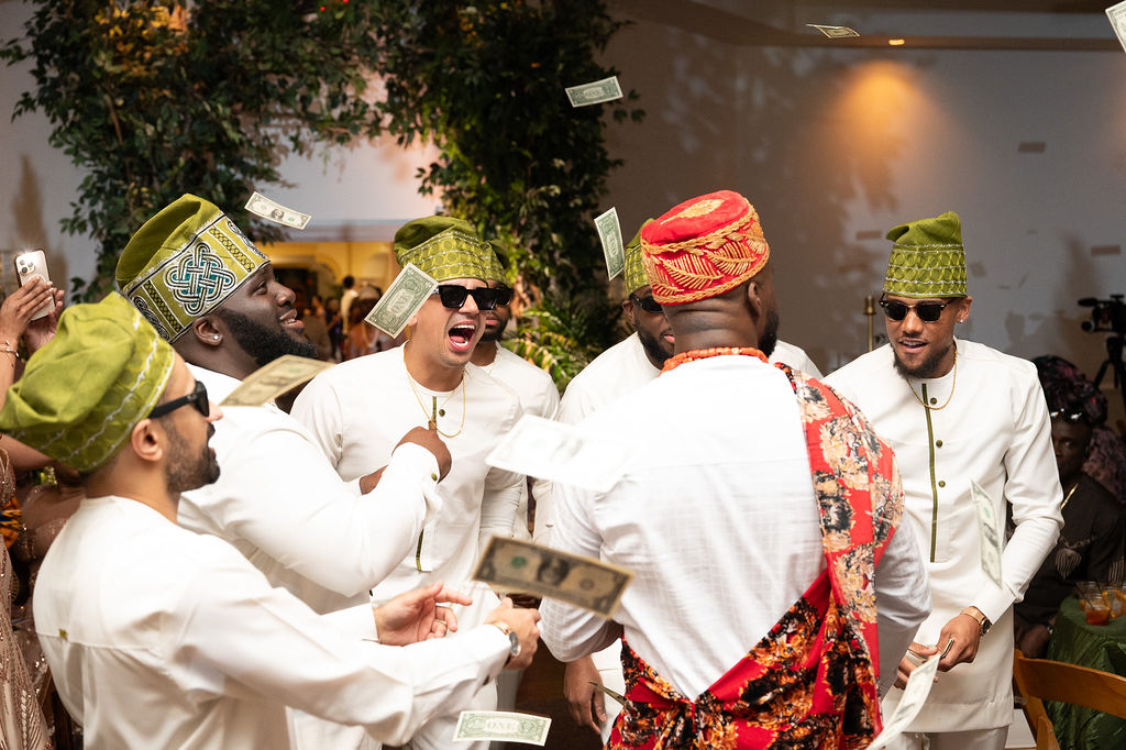 nigerian wedding reception money spraying