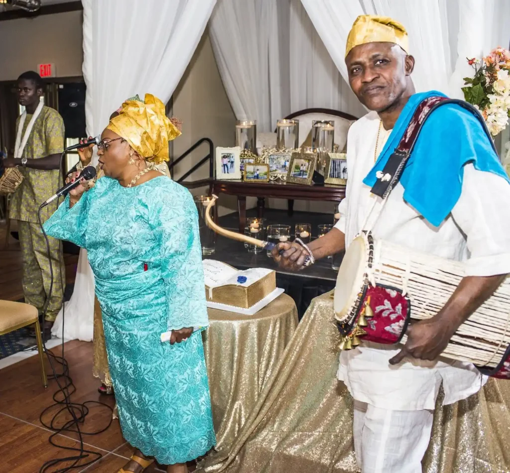 talking drummer performance yoruba wedding